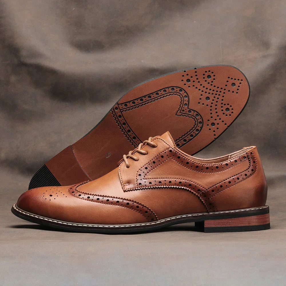 Men's Leather Brogue Dress Shoes