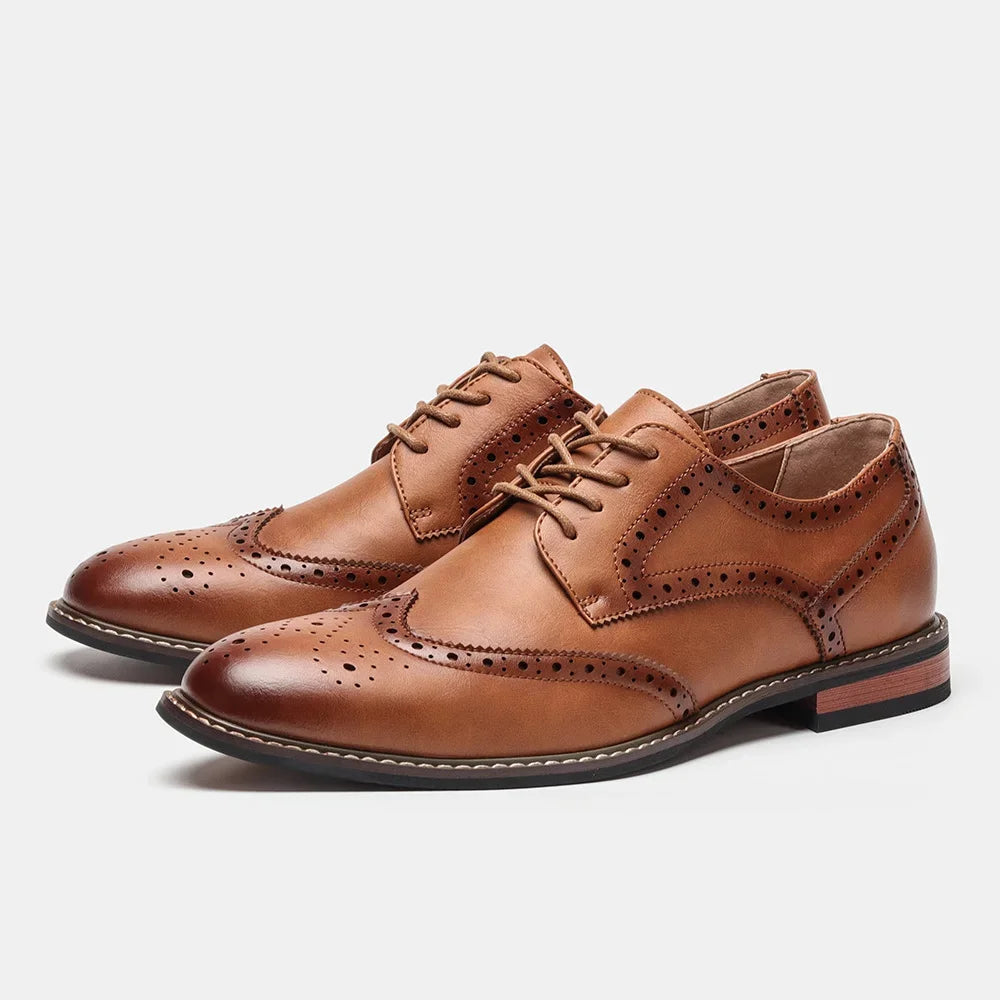 Men's Leather Brogue Dress Shoes