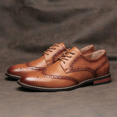 Men's Leather Brogue Dress Shoes